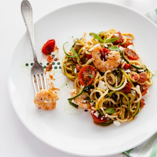 Zucchini Noodles with Garlic Shrimp