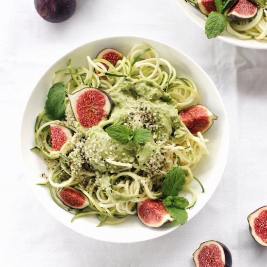 Mint Zucchini Noodles with Figs