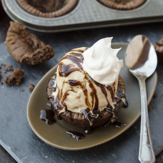 Chocolate Cake Cups w/ Ice Cream