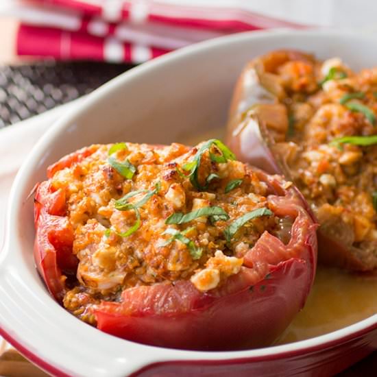Shrimp and Cheese Stuffed Tomatoes