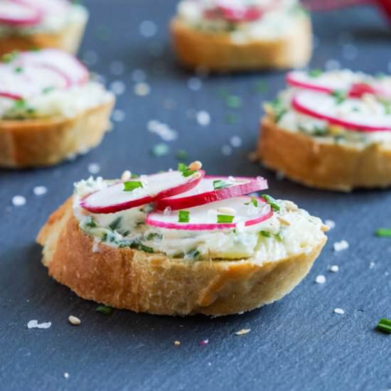 Radish Chive Tea Sandwiches