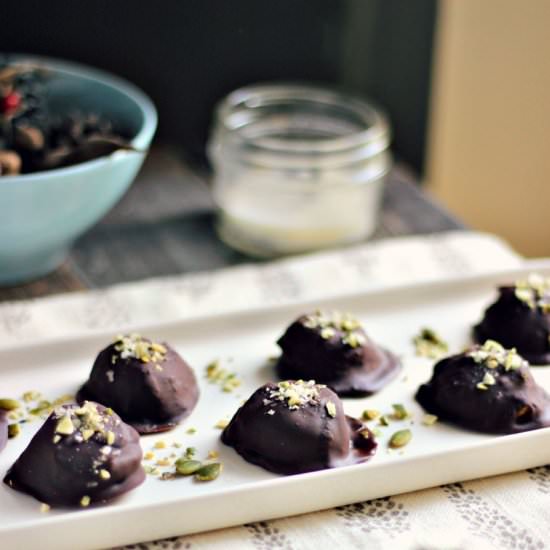 Dark Chocolate Pumpkin Truffles