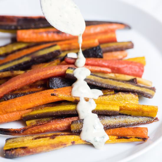Roasted Carrots with Tahini Sauce