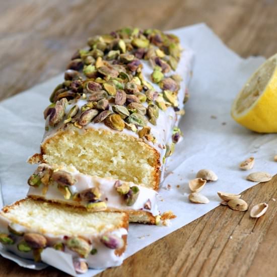 Lemon Mascarpone Pistachio Cake