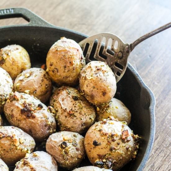 Salt Crusted Potatoes w/ Herb Butter