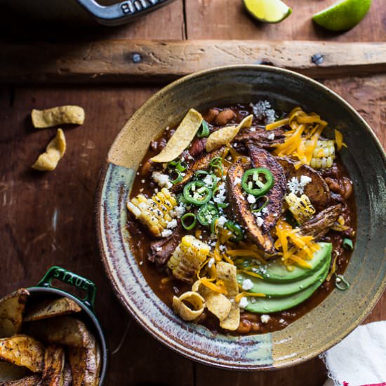 Crockpot Carne Asada Beer Chili