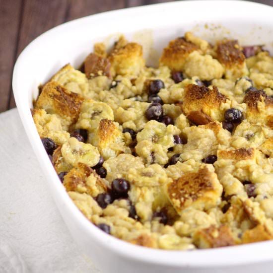 Banana Blueberry French Toast Bake