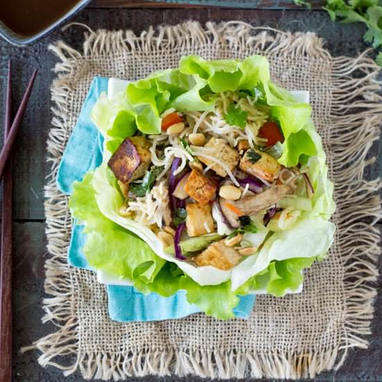 Sesame Peanut  Noodle Lettuce Wrap