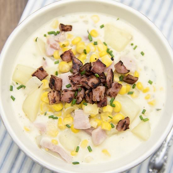 Corn, Ham and Potato Chowder