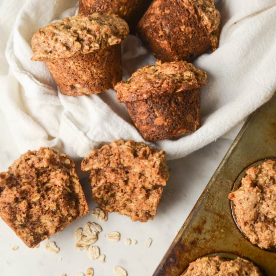 Whole Wheat Oat Muffins