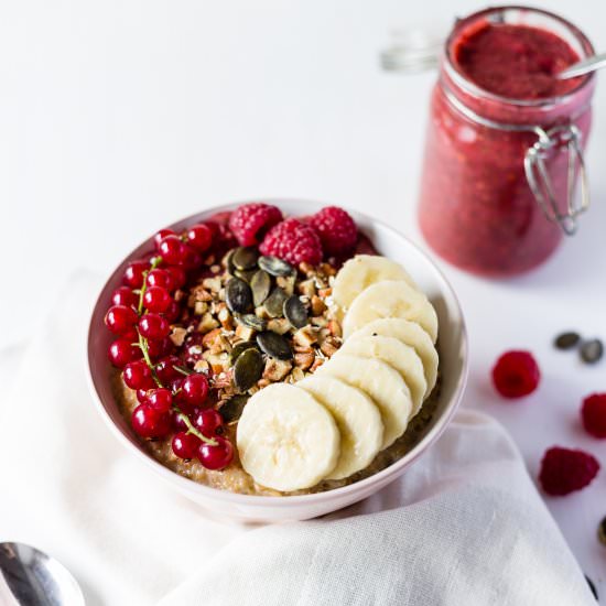 Oat Porridge with Berry Chia Jam