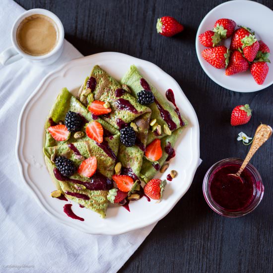 Sweet Matcha Crepes