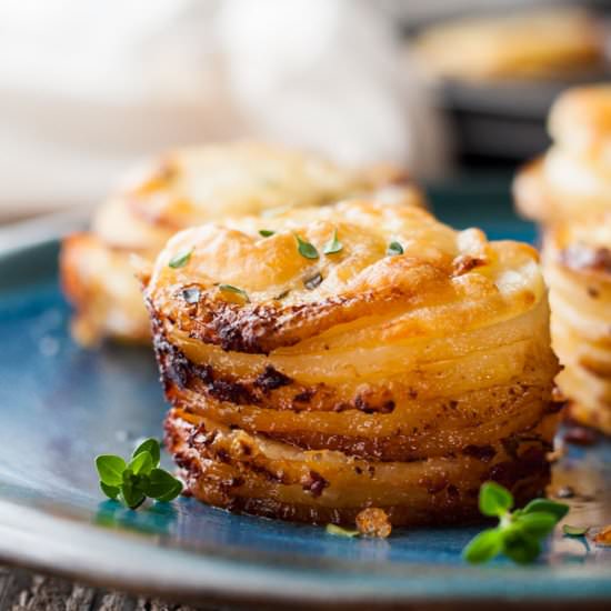 Cheesy Potato Gratin Potato Stacks