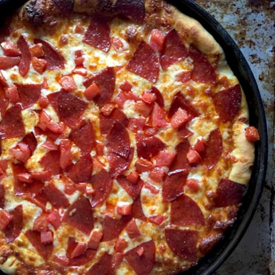 Cheesy Deep Dish Pizza