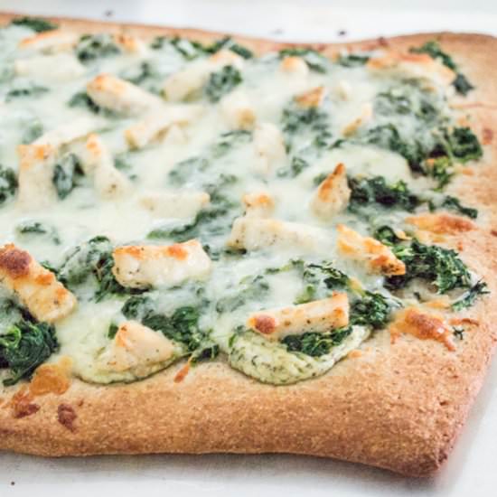Roasted Garlic Spinach Pizza