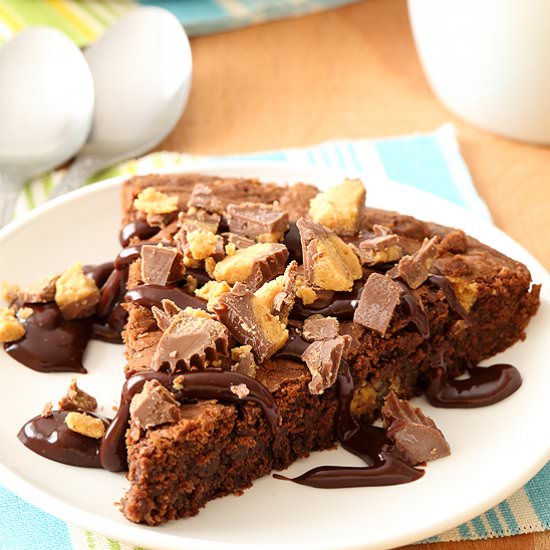 Peanut Butter Cup Brownie Pie
