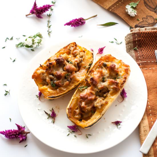 Sausage Stuffed Delicata Squash