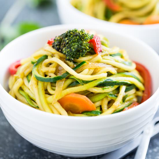Thai Stir Fried Zucchini Noodles