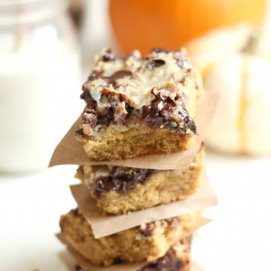 Layered Pumpkin Cookie Bars