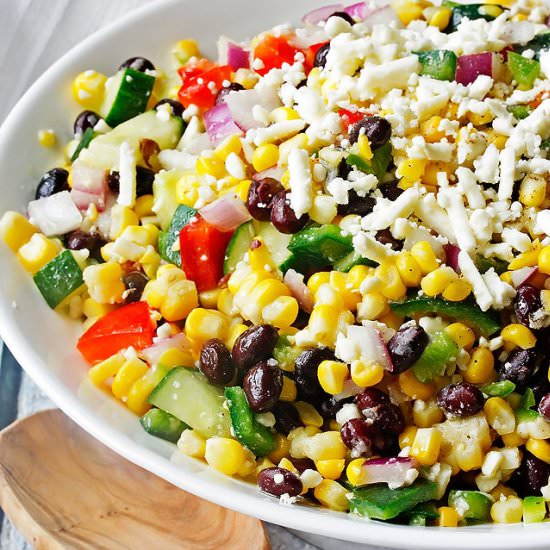 Corn Salad with Peppers & Black Bean