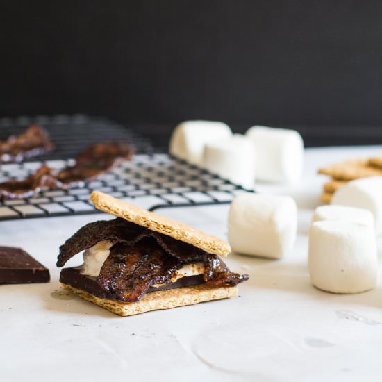 Coffee Candied Bacon S’mores