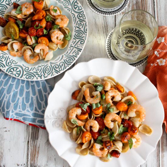 Orechiette with Roasted Shrimp