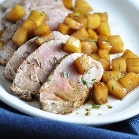 Pork with Balsamic Honey Apples