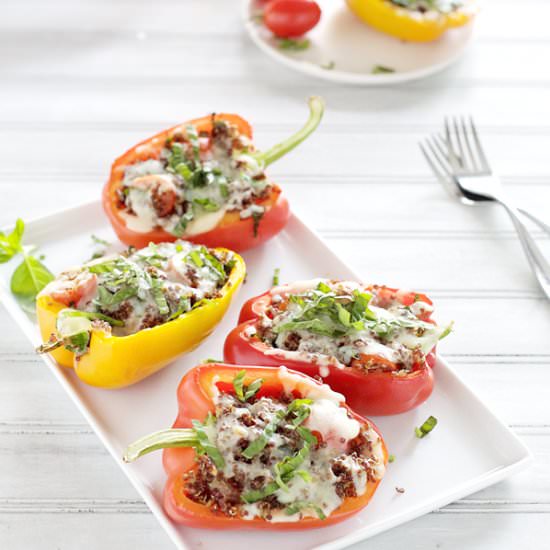 Caprese Quinoa Stuffed Peppers
