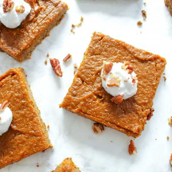 Healthy Pumpkin Pie Squares
