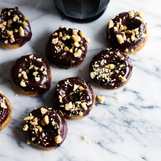 Mini Banana Donuts with Ganache