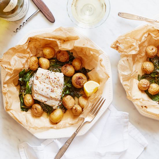 Baked Pollock in Parchment