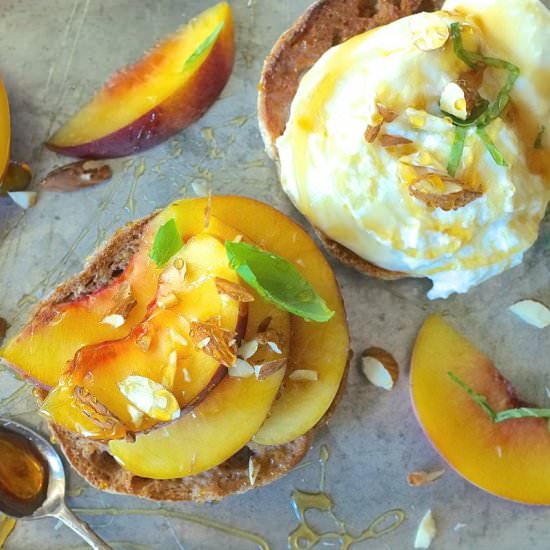 Peach and Burrata Toast