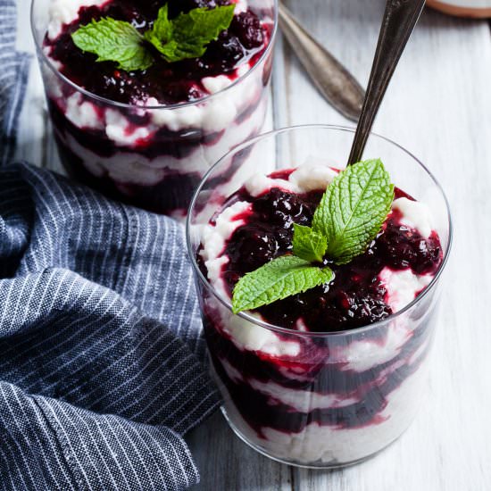 Rice Pudding with Mint Mulberrys