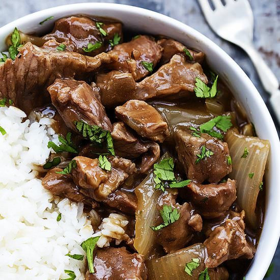 Slow Cooker Beef On Rice