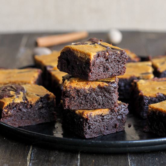Pumpkin  Cheesecake Brownies
