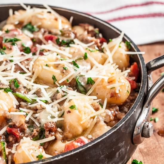 Gnocchi with Sausage Spinach