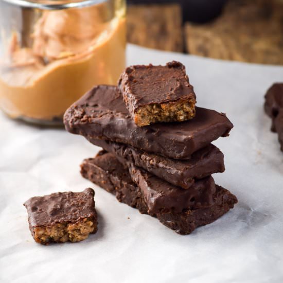 Chocolate Dipped Peanut Butter Bars