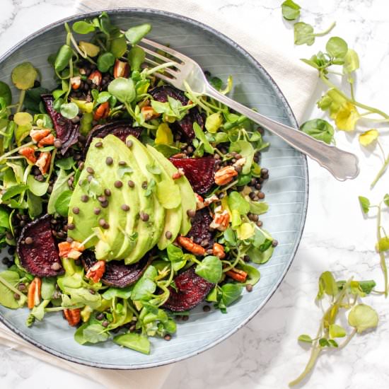 Watercress, Beetroot Avocado Salad