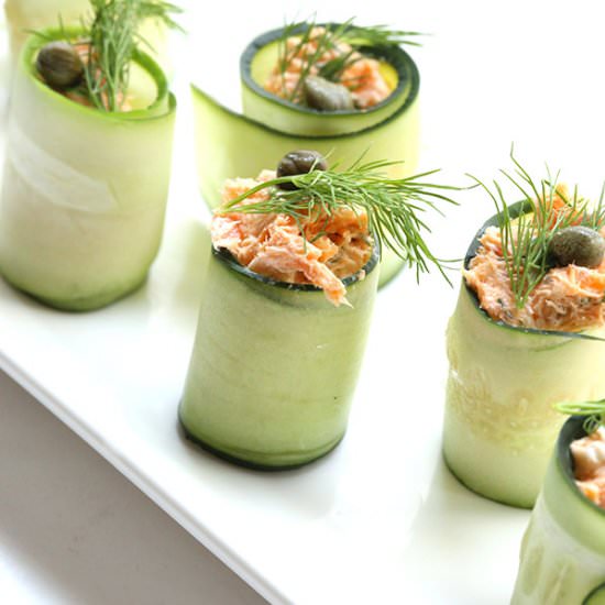 Smoked Salmon Cucumber Rolls