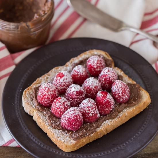 Chocolate Hazelnut Raspberry Toast