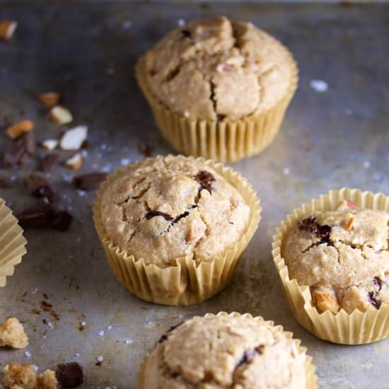 Chocolate, Almonds and Salt Muffins