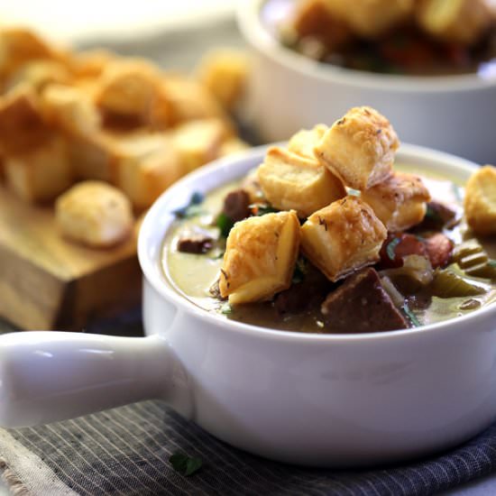 Slow Cooker Beef + Guinness Pot Pie