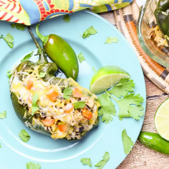 Vegetarian Stuffed Poblano Peppers