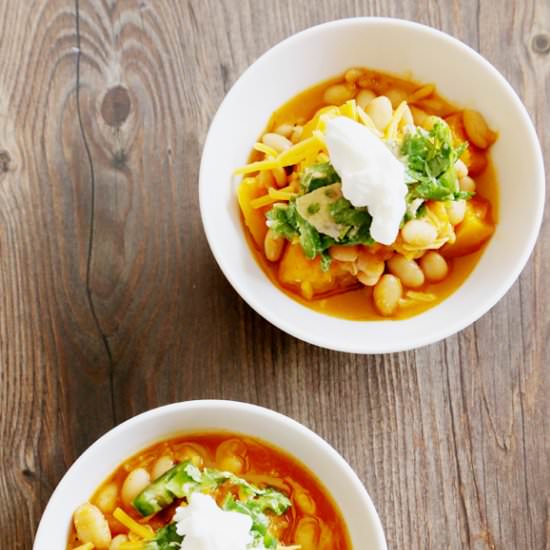 Squash Stew with Avocado Salsa