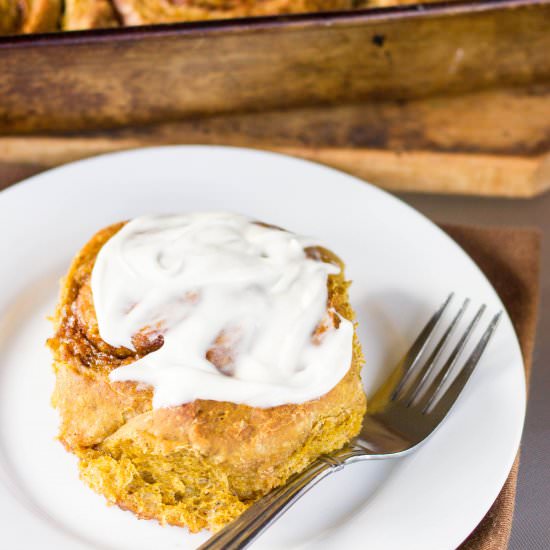Pumpkin Spice Cinnamon Rolls