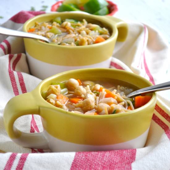 Mexican Chickpea Noodle Soup