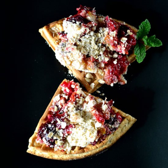 Plum Crumble Waffles