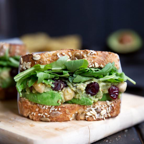 Chickpea Avocado Salad Sandwich