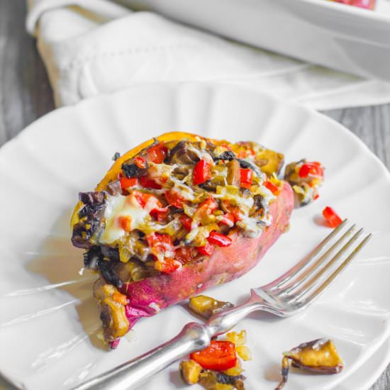 Portabella Stuffed Sweet Potatoes