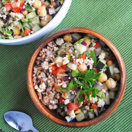 Greek Chickpea Salad w/ Vegan Feta